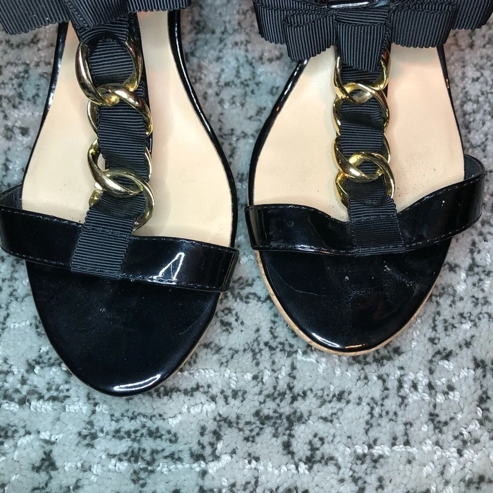 Kate Spade Brook Espadrilles Black Wedges Size 7.5